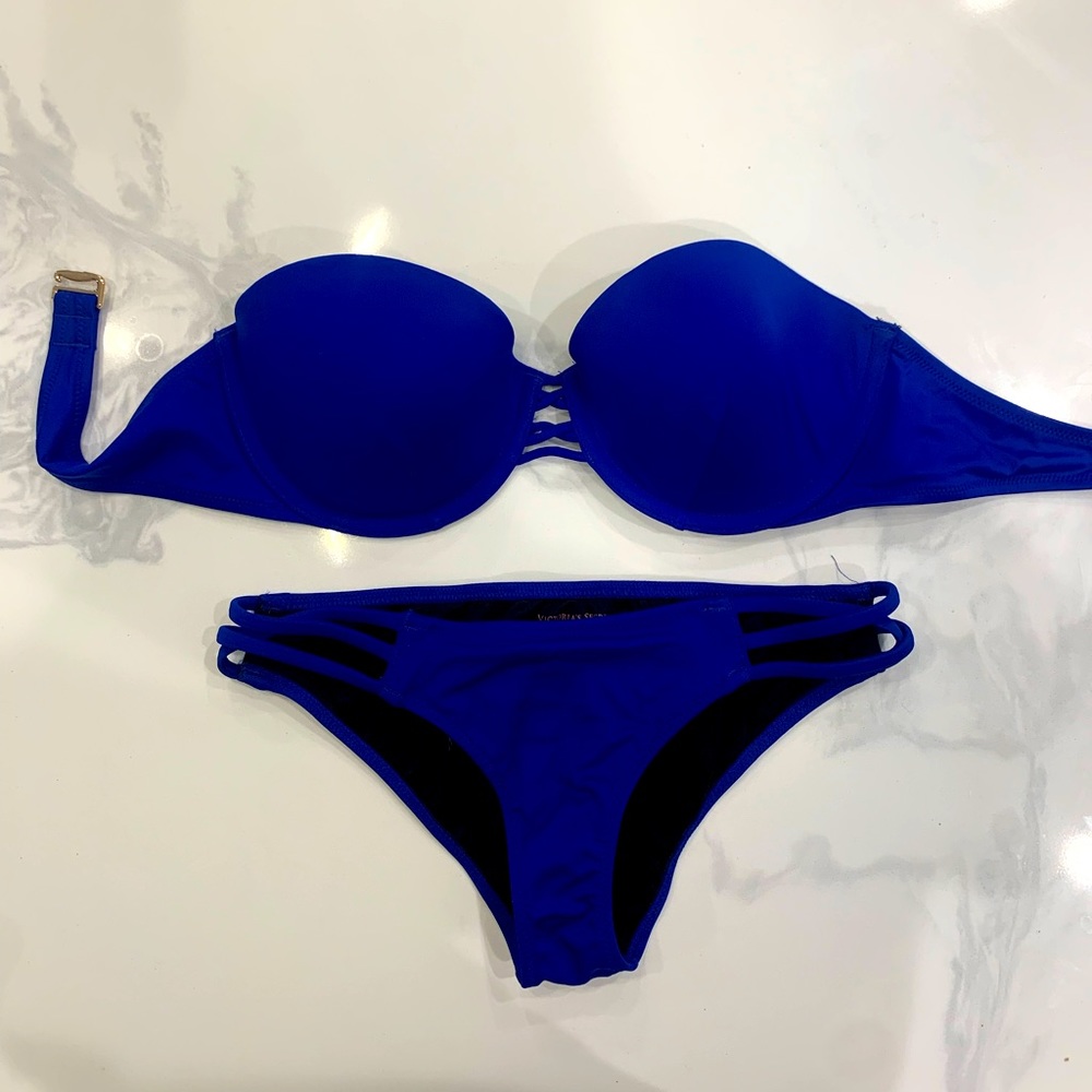 Vibrant Victoria Secret Cobalt Blue Swimsuit Set